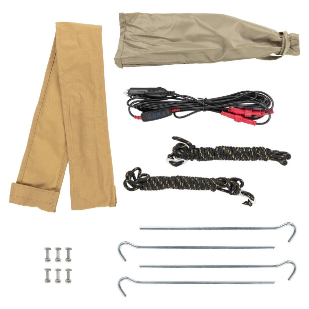 ARB ALUM AWN W/LIGHT 2500 BLK 