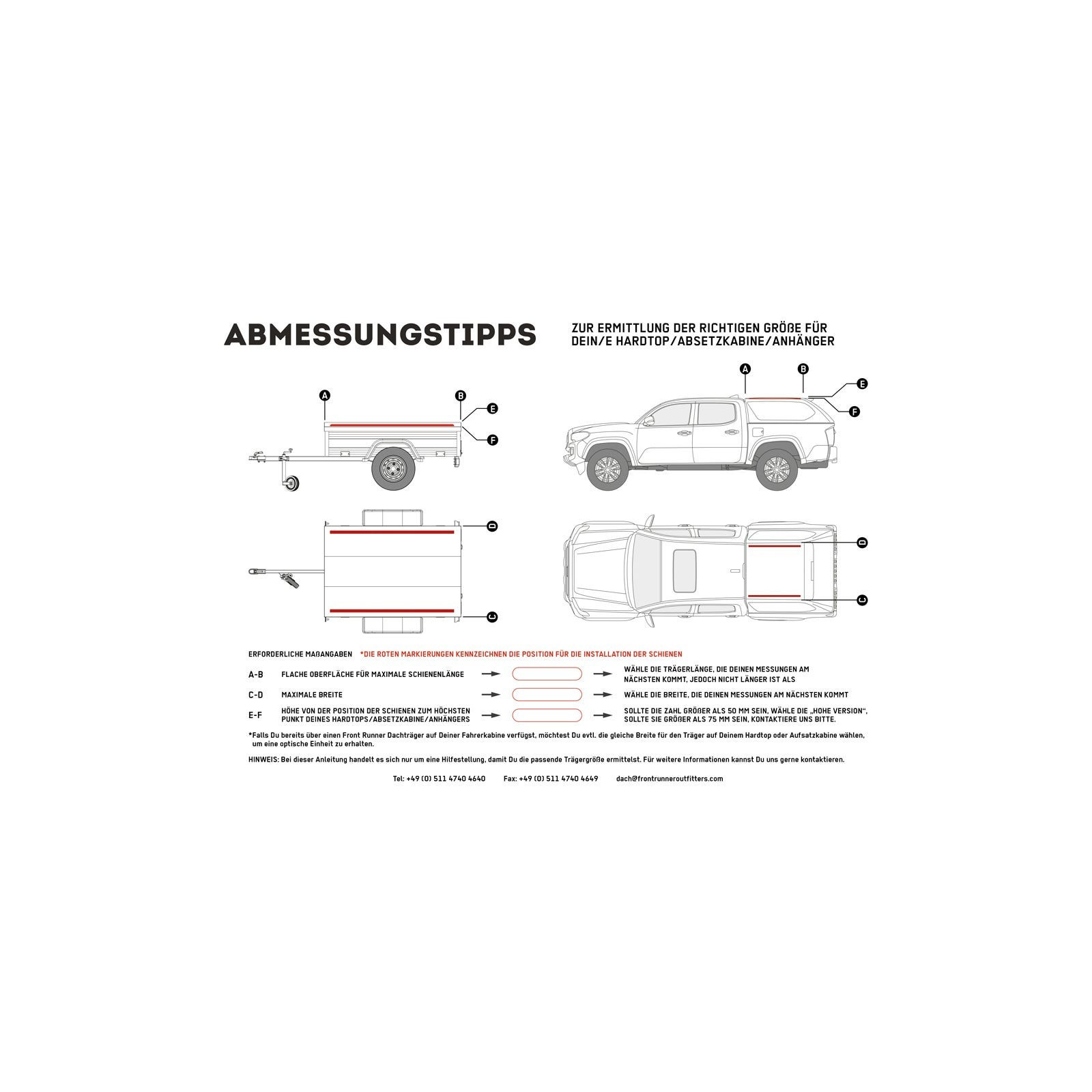 Galerie FRONT RUNNER Slimline II pour remorque ou hard top de pick-up / Pieds hauts / 1475mm(W) X 752mm(L) 