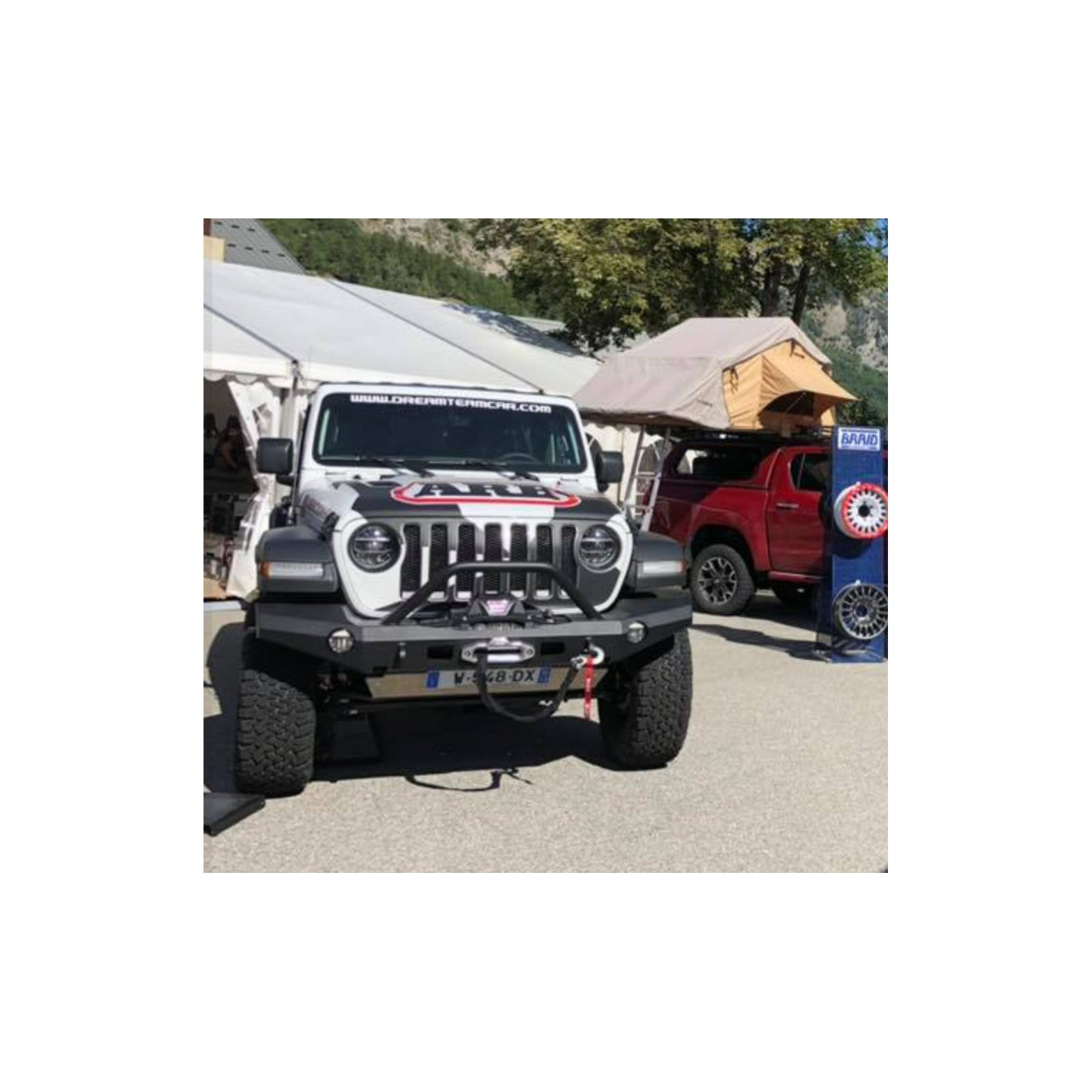 Ski de protection avant en aluminium de 8mm pour Jeep Wrangler JL et Gladiator avec pare chocs Warn N4-OFFROAD 