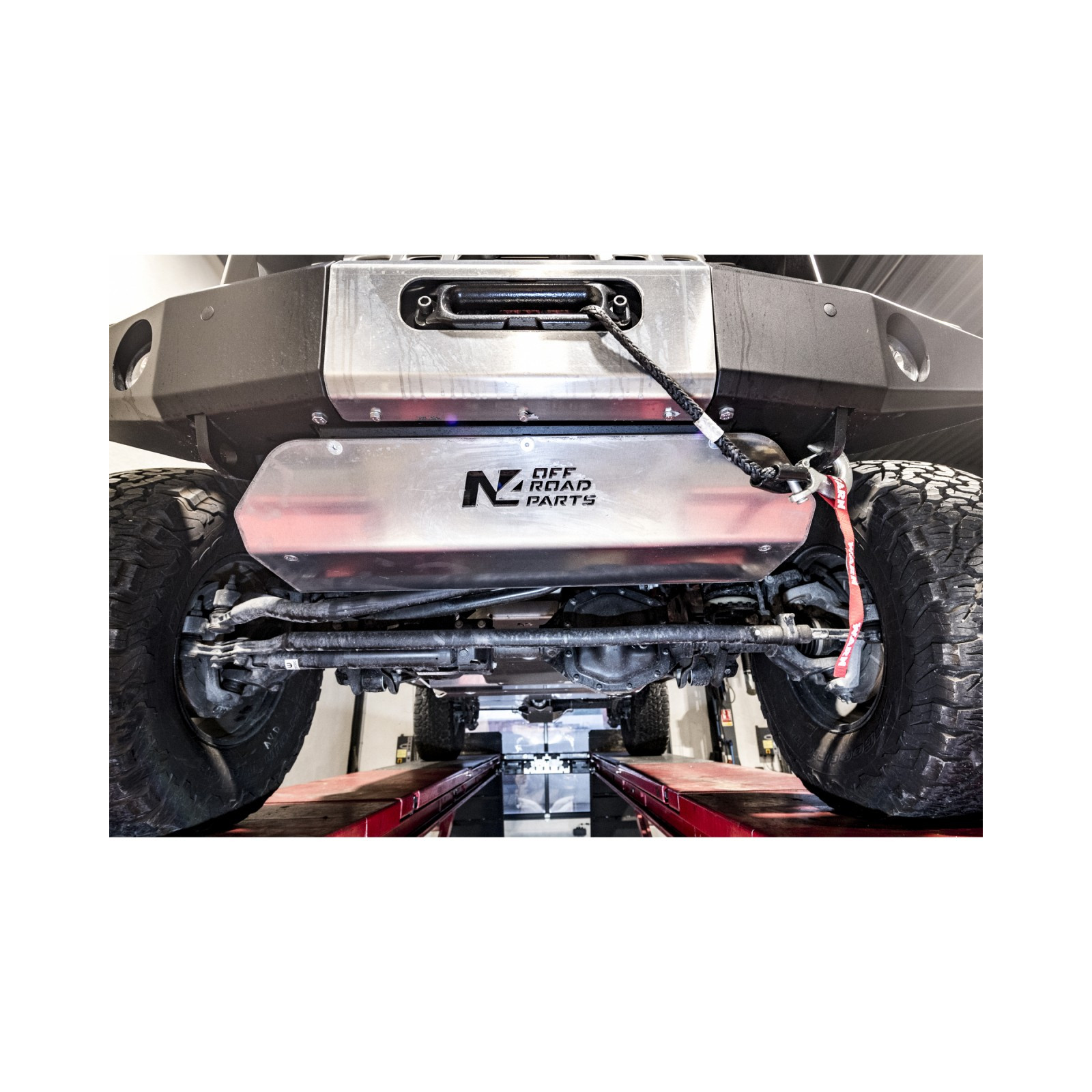 Ski de protection avant en aluminium de 8mm pour Jeep Wrangler JL & Gladiator avec pare chocs N4-OFFROAD 