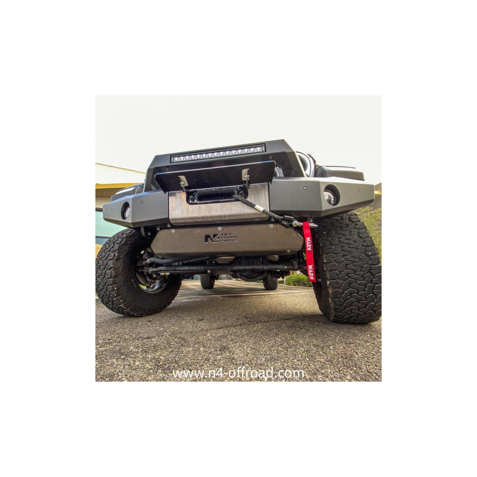 Ski de protection avant en aluminium de 8mm pour Jeep Wrangler JL & Gladiator avec pare chocs N4-OFFROAD 