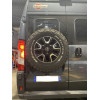 Porte roue de secours en inox sur porte arrière gauche Fiat Ducato-Campeo N4-OFFROAD 