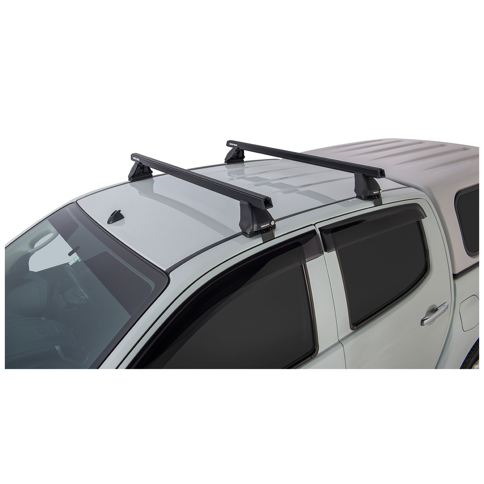 Kit 2 barres de toit noires RHINO-RACK Heavy Duty 2500 • JA0199 