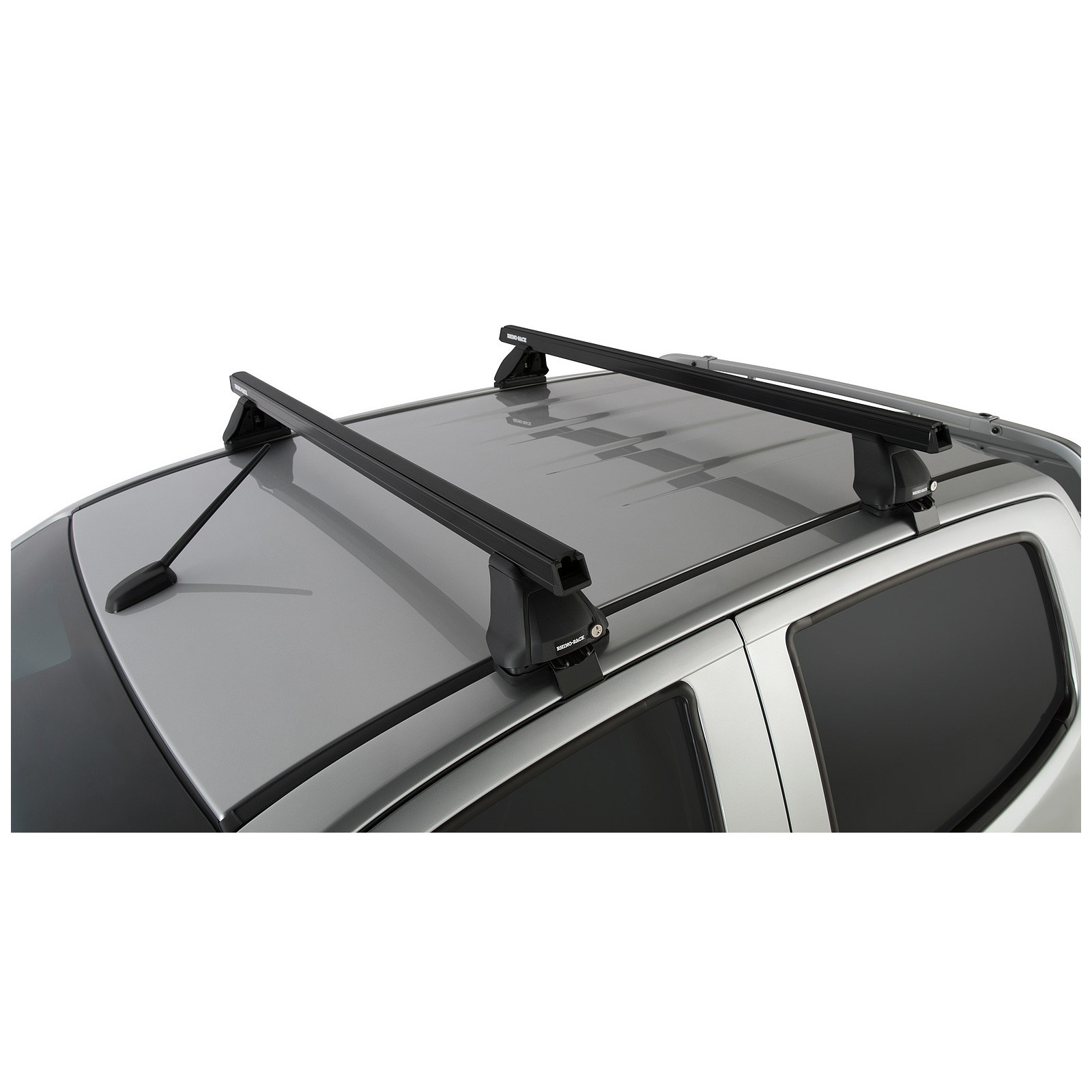 Kit 2 barres de toit noires RHINO-RACK Heavy Duty 2500 • JA0199 