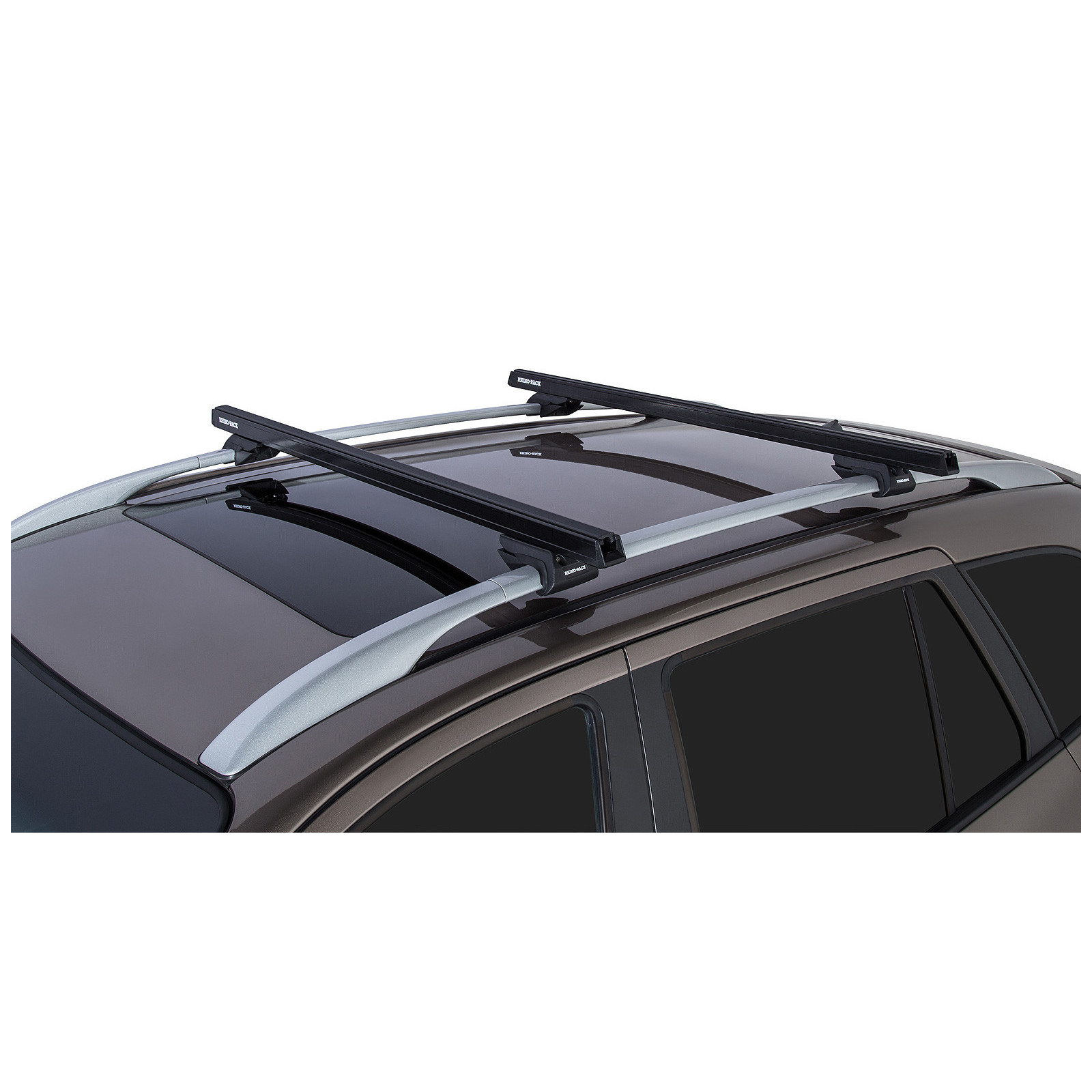 Kit 2 barres de toit noires RHINO-RACK Heavy Duty CXB • JA0494 