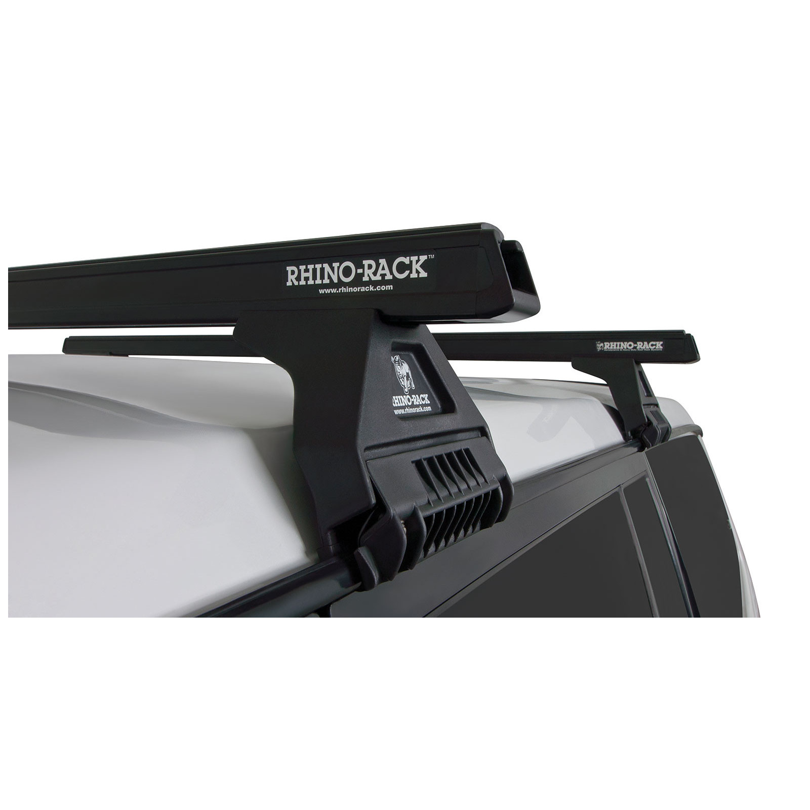 Kit 2 barres de toit noires RHINO-RACK Heavy Duty RL110 • JA0631 