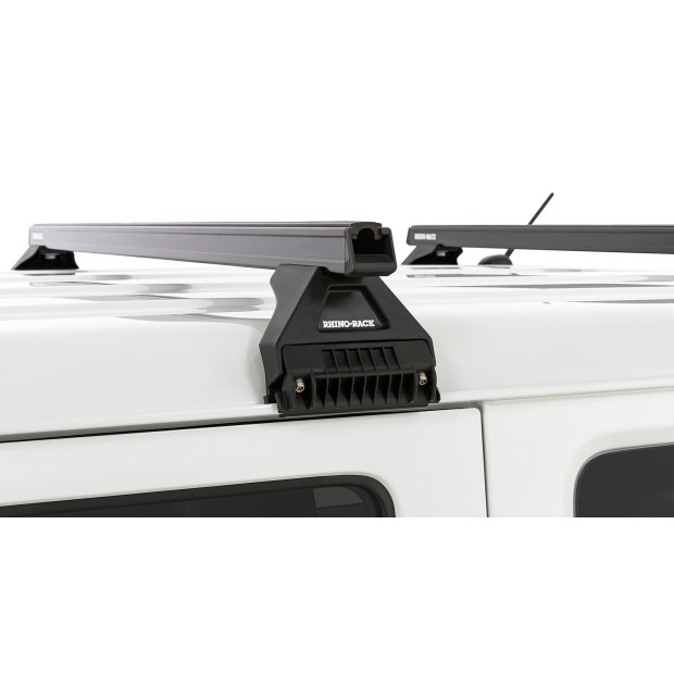 Kit 2 barres de toit noires RHINO-RACK Heavy Duty RL110 • JA0631 
