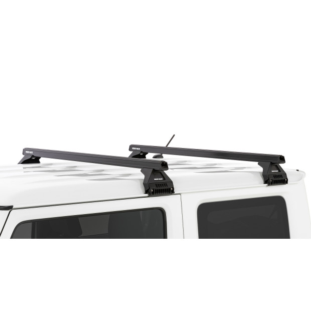 Kit 2 barres de toit noires RHINO-RACK Heavy Duty RL110 • JA0631 