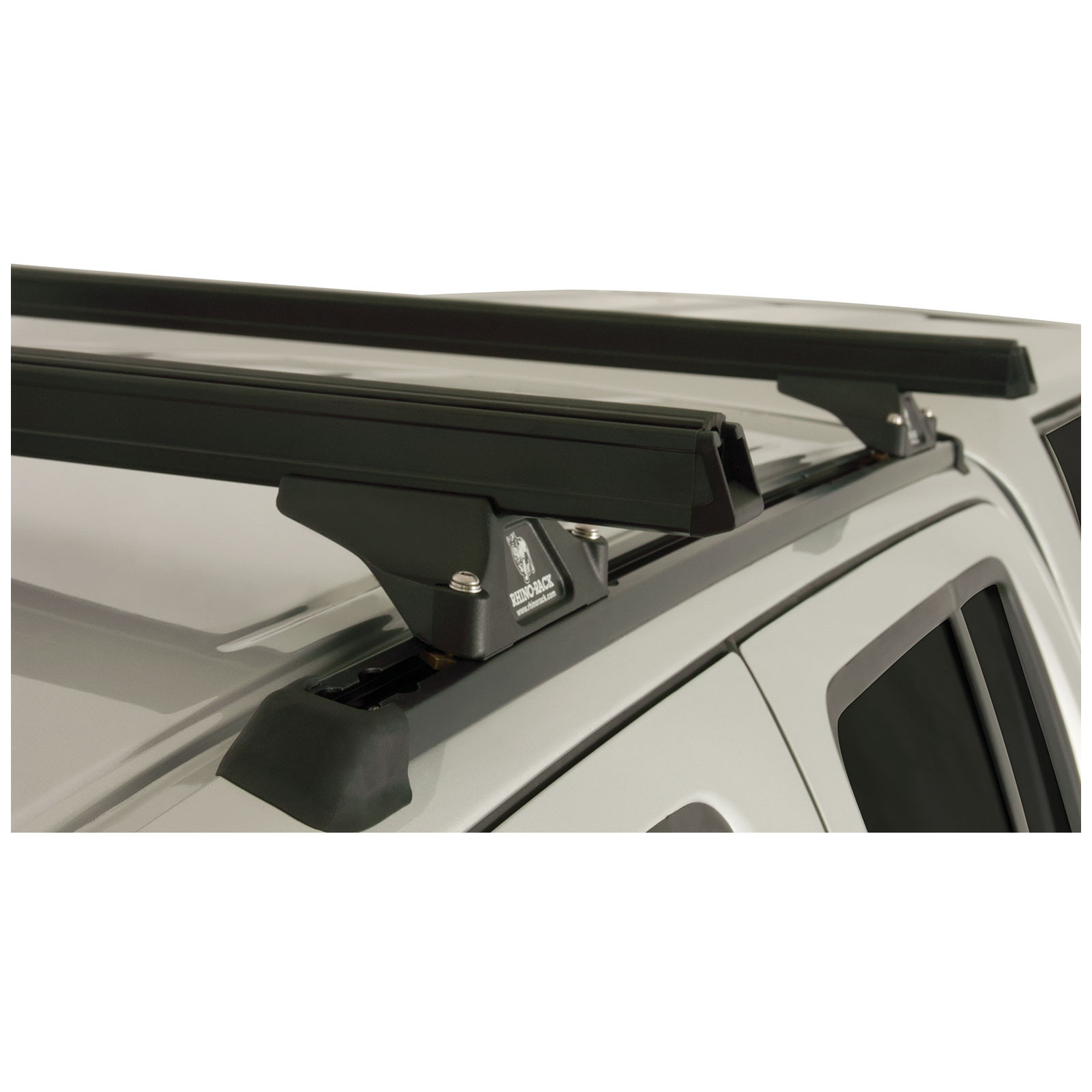 Kit 2 barres de toit noires RHINO-RACK Heavy Duty RLTP Trackmount • JA0662 