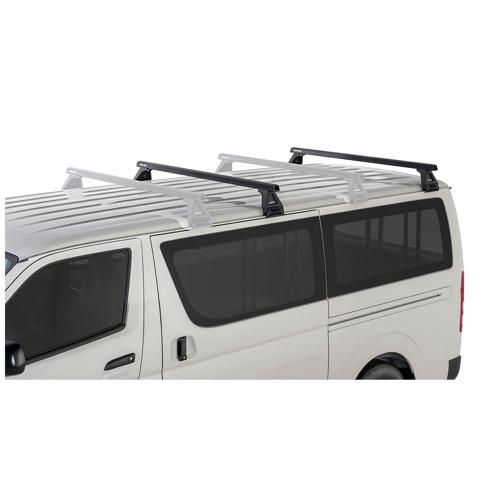 Kit 2 barres de toit noires RHINO-RACK Heavy Duty RL150 • JA0801 