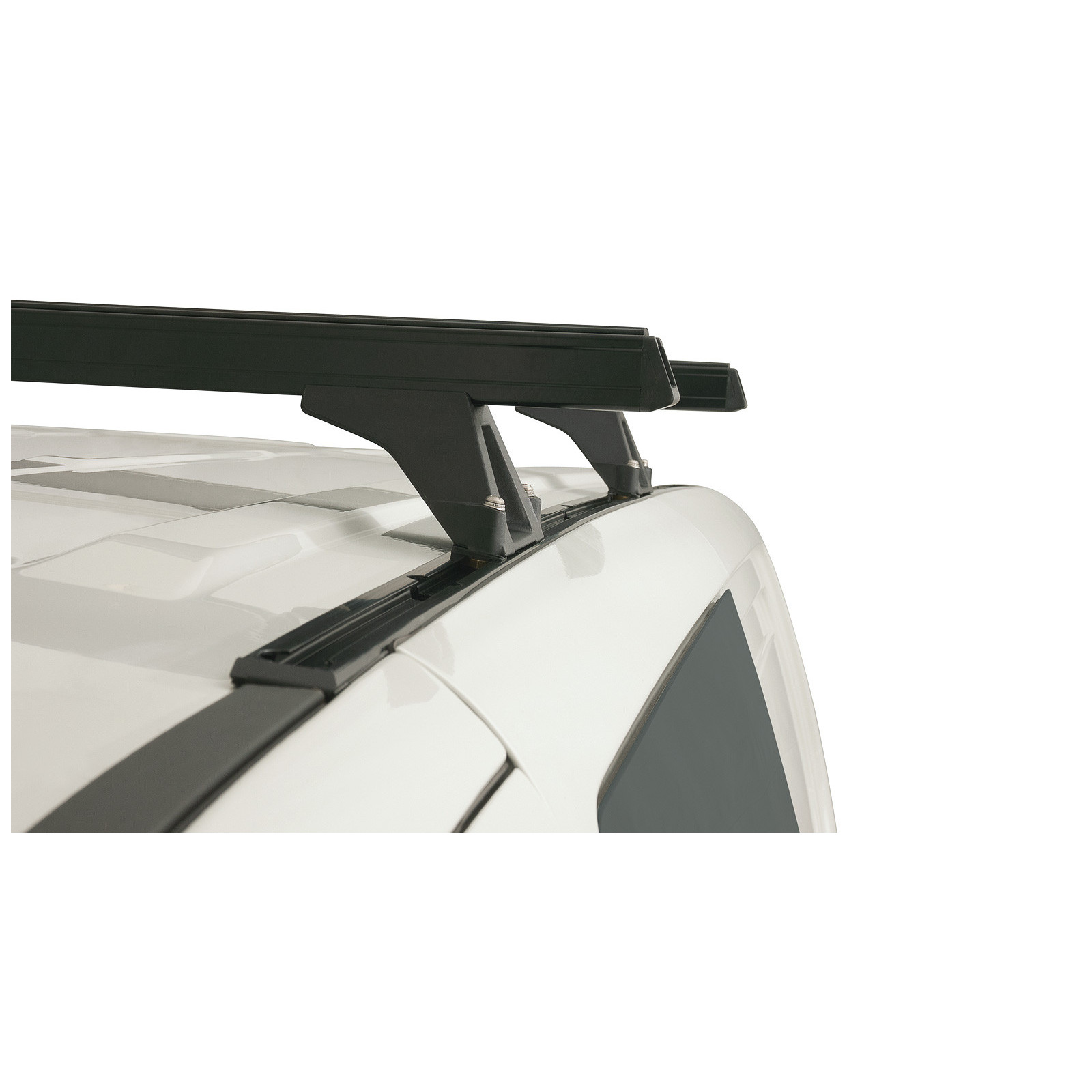 Kit 2 barres de toit noires RHINO-RACK Heavy Duty RLTF Trackmount • JA0815 