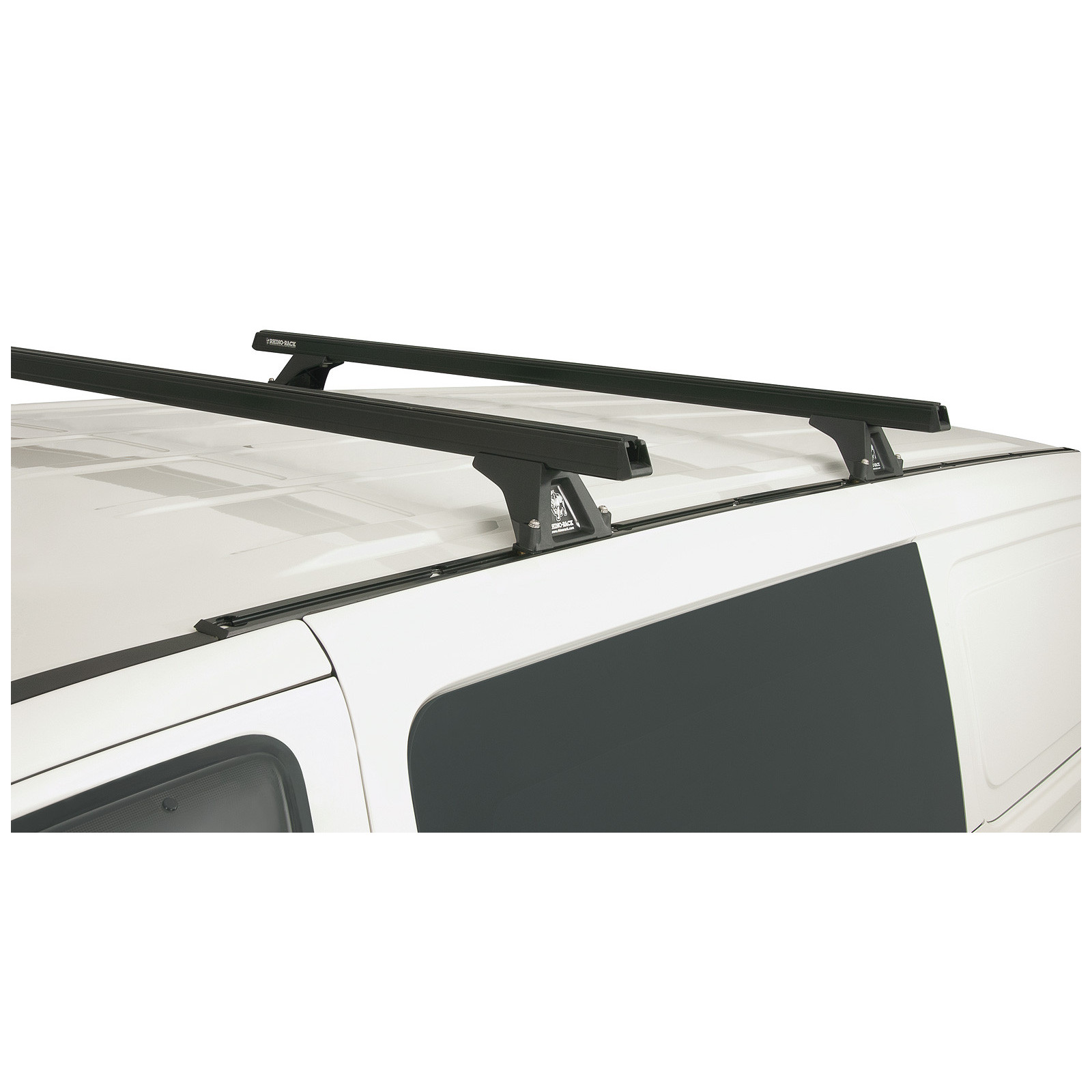 Kit 2 barres de toit noires RHINO-RACK Heavy Duty RLTF Trackmount • JA0815 