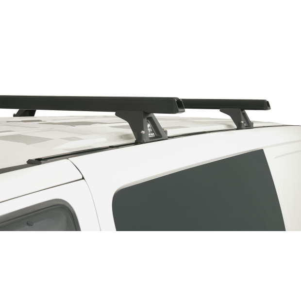 Kit 2 barres de toit noires RHINO-RACK Heavy Duty RLTF Trackmount • JA0815 