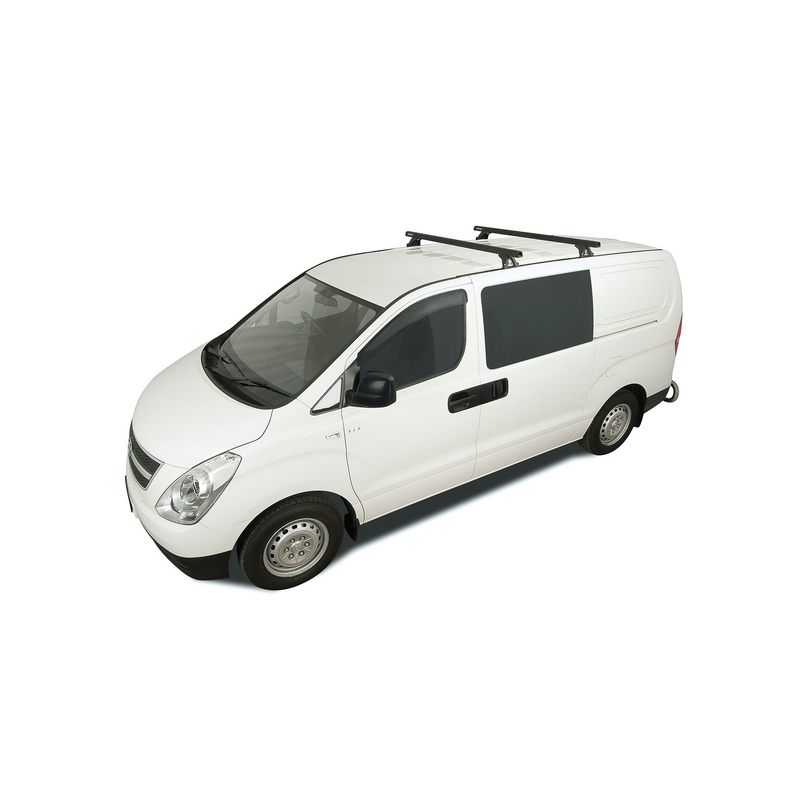 Kit 2 barres de toit noires RHINO-RACK Heavy Duty RLTF Trackmount • JA0815 