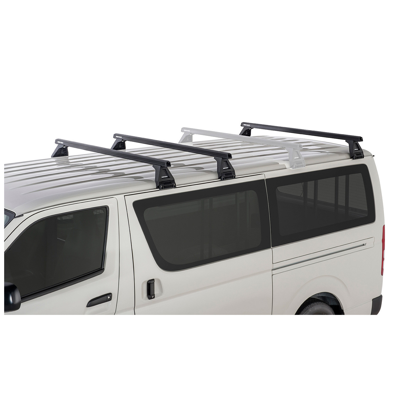 Kit 3 barres de toit noires RHINO-RACK Heavy Duty RL150 • JA0833 