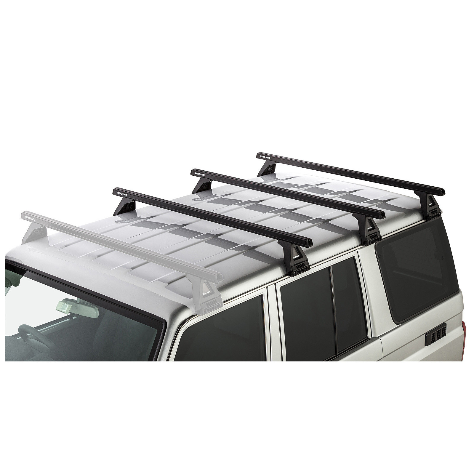Kit 3 barres de toit noires RHINO-RACK Heavy Duty RL150 • JA0834 