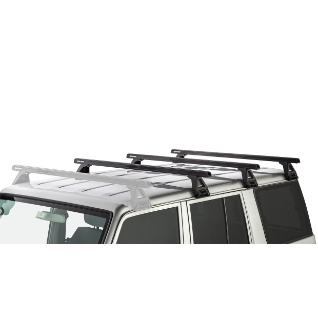 Kit 3 barres de toit noires RHINO-RACK Heavy Duty RL150 • JA0834 