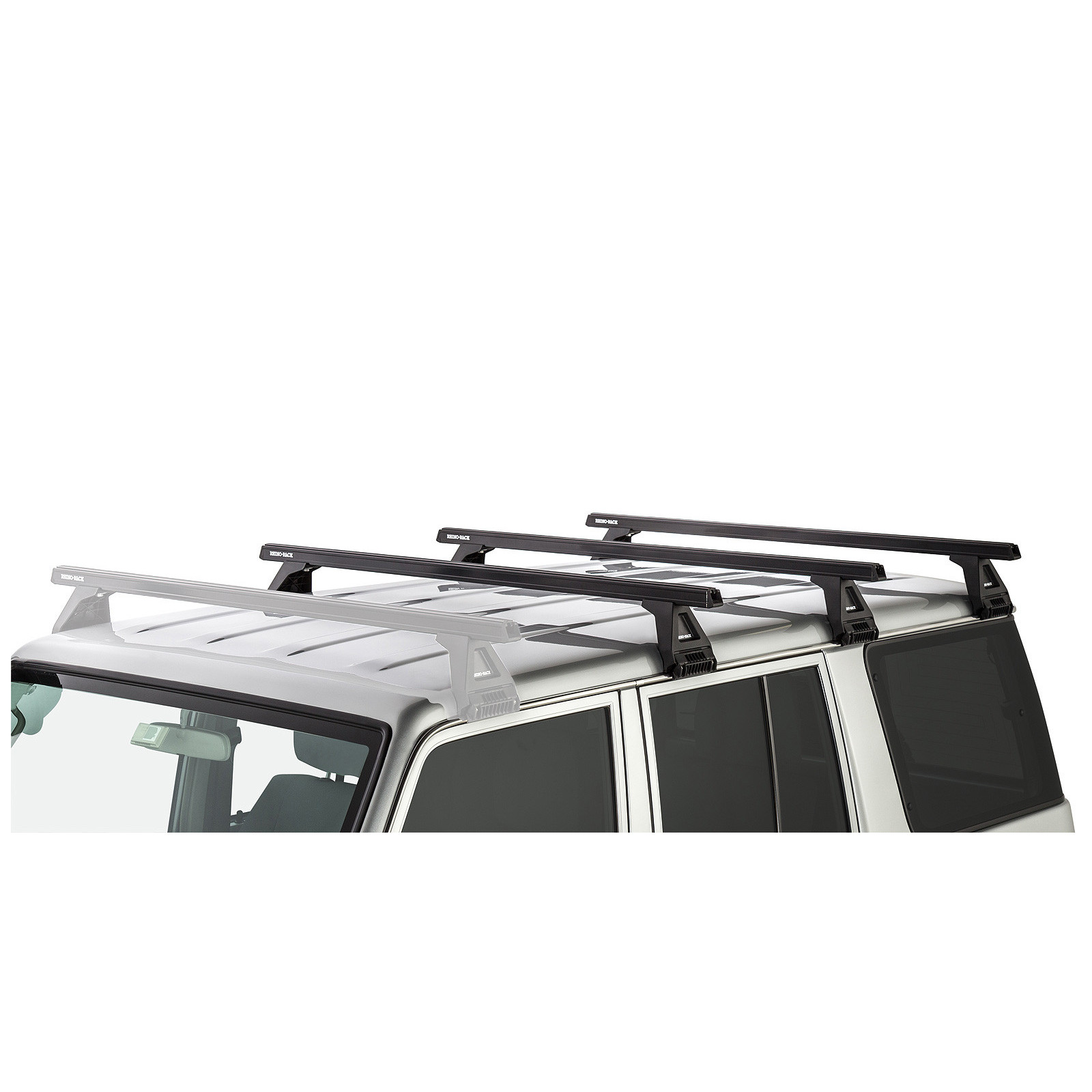 Kit 3 barres de toit noires RHINO-RACK Heavy Duty RL150 • JA0834 