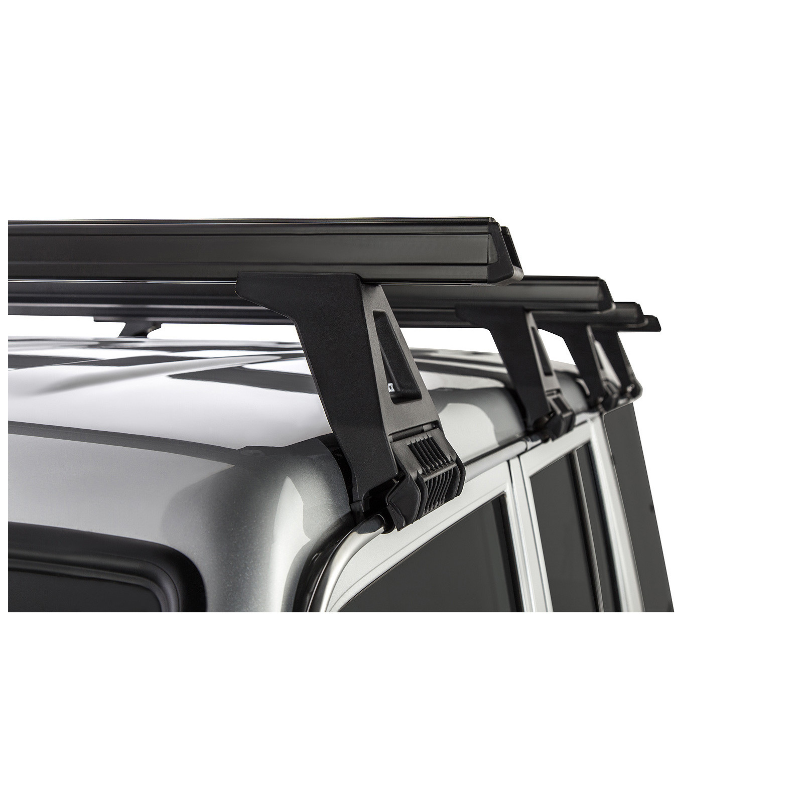 Kit 4 barres de toit noires RHINO-RACK Heavy Duty RL150 • JA0848 