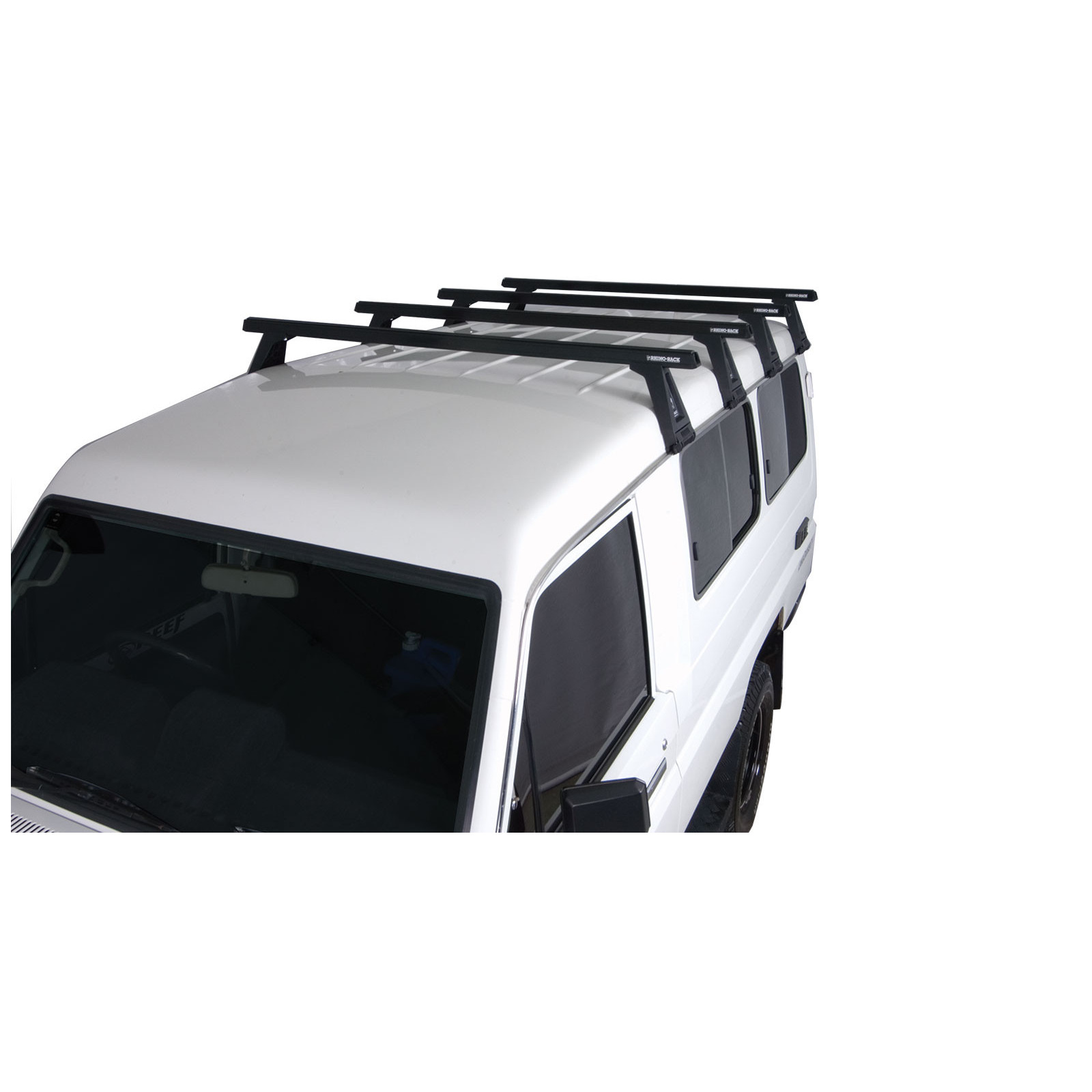 Kit 4 barres de toit noires RHINO-RACK Heavy Duty RL210 • JA0851 