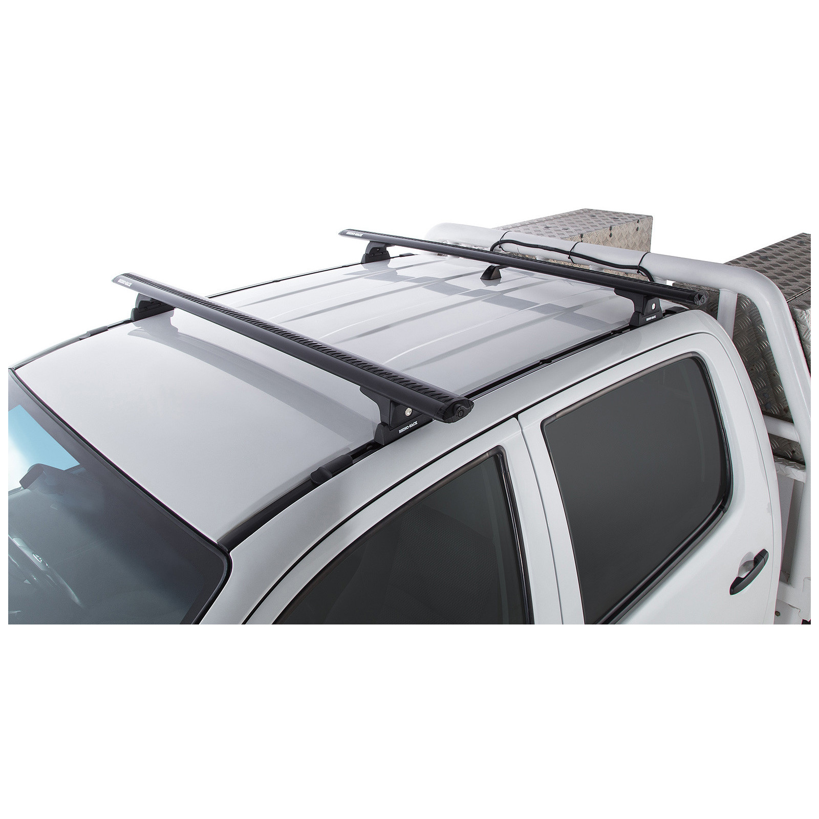 Kit 2 barres de toit noires RHINO-RACK Vortex RLT600 Trackmount • JA6178 