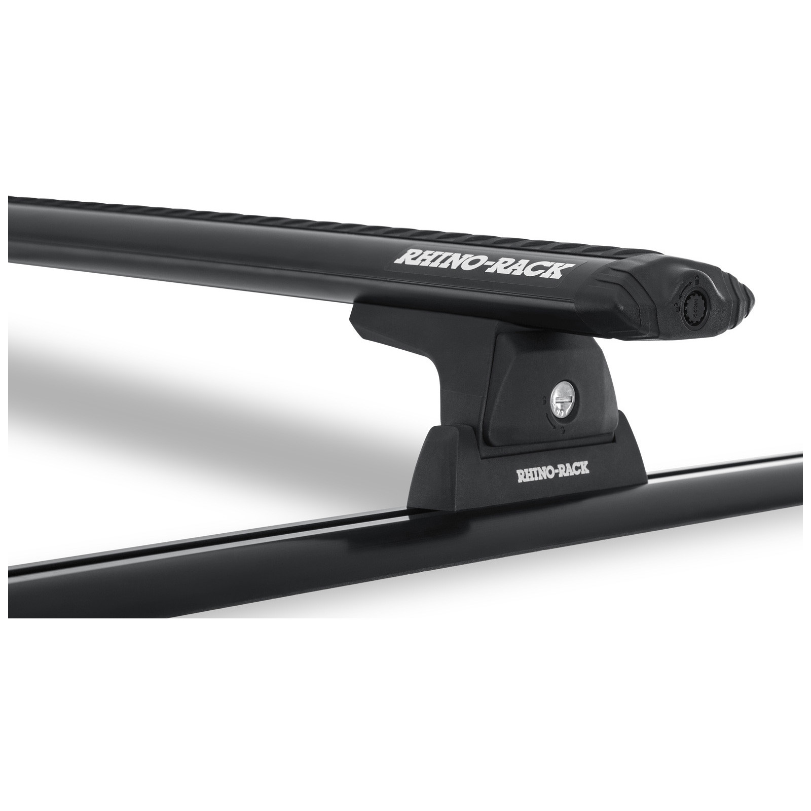 Kit 2 barres de toit noires RHINO-RACK Vortex RLT600 Trackmount • JA6178 