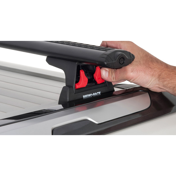 Kit 2 barres de toit noires RHINO-RACK Vortex RLT600 • JA6218 