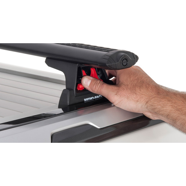 Kit 2 barres de toit noires RHINO-RACK Vortex RLT600 • JA6218 