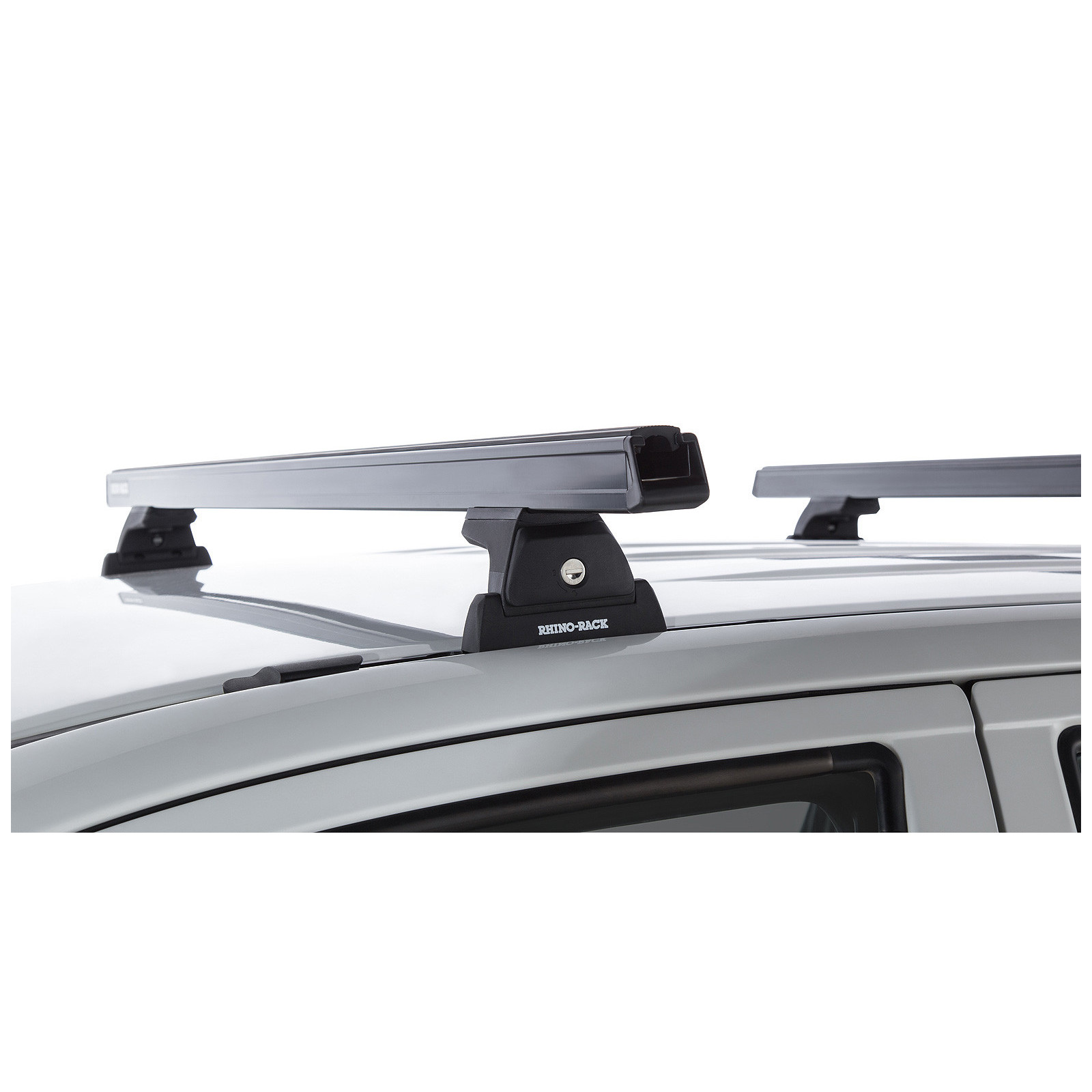 Kit 2 barres de toit noires RHINO-RACK Heavy Duty RLT600 Trackmount • JA6233 