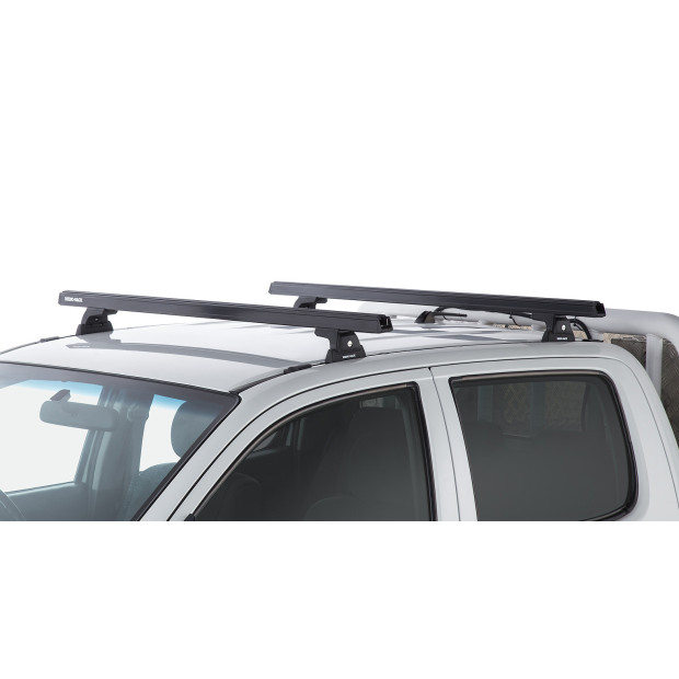 Kit 2 barres de toit noires RHINO-RACK Heavy Duty RLT600 Trackmount • JA6233 