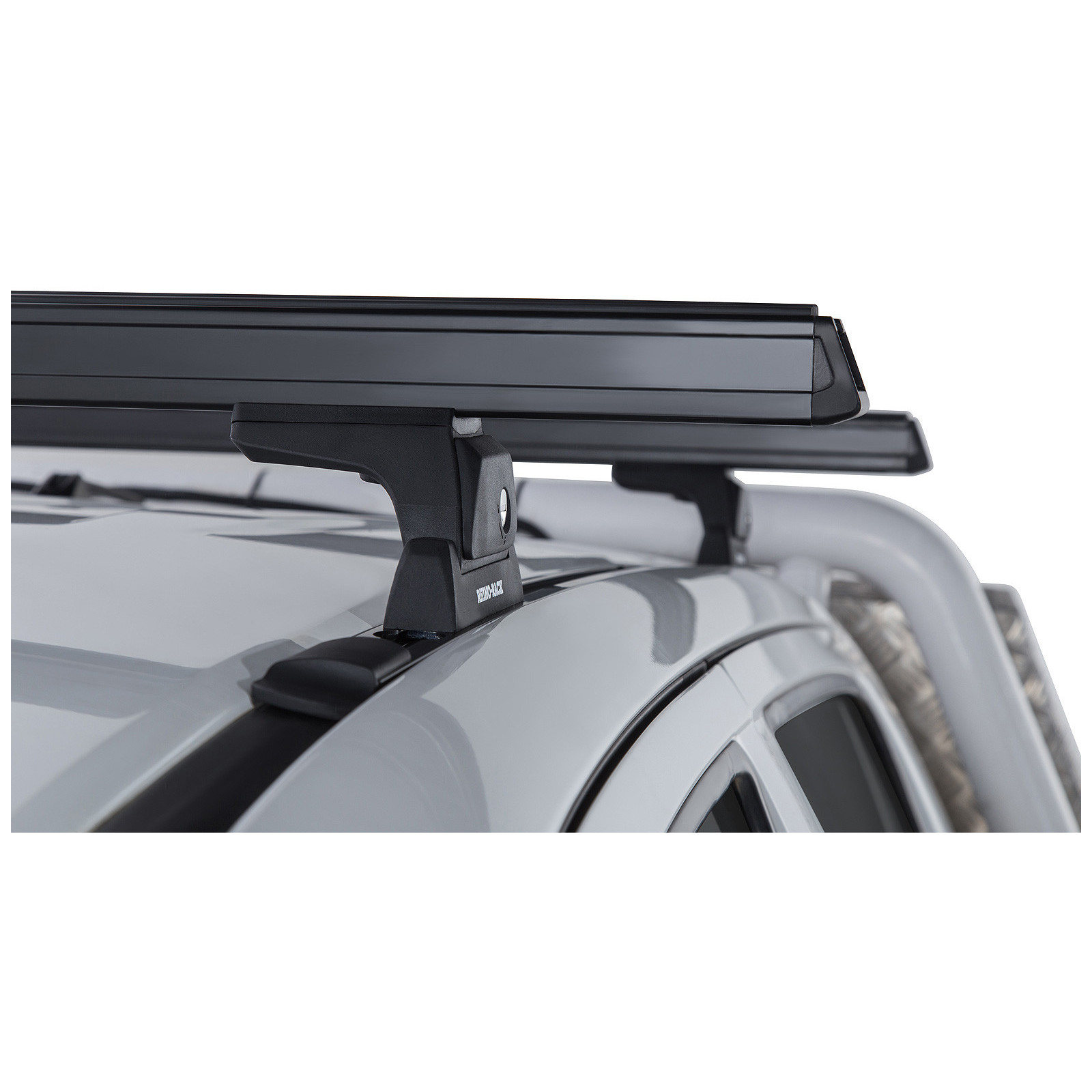 Kit 2 barres de toit noires RHINO-RACK Heavy Duty RLT600 Trackmount • JA6233 