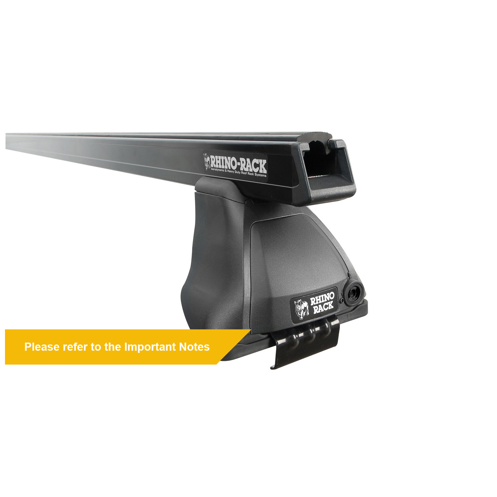 Kit 2 barres de toit noires RHINO-RACK Heavy Duty 2500 • JA7999 