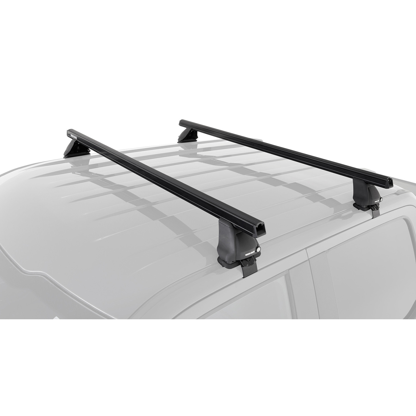 Kit 2 barres de toit noires RHINO-RACK Heavy Duty 2500 • JA8135 