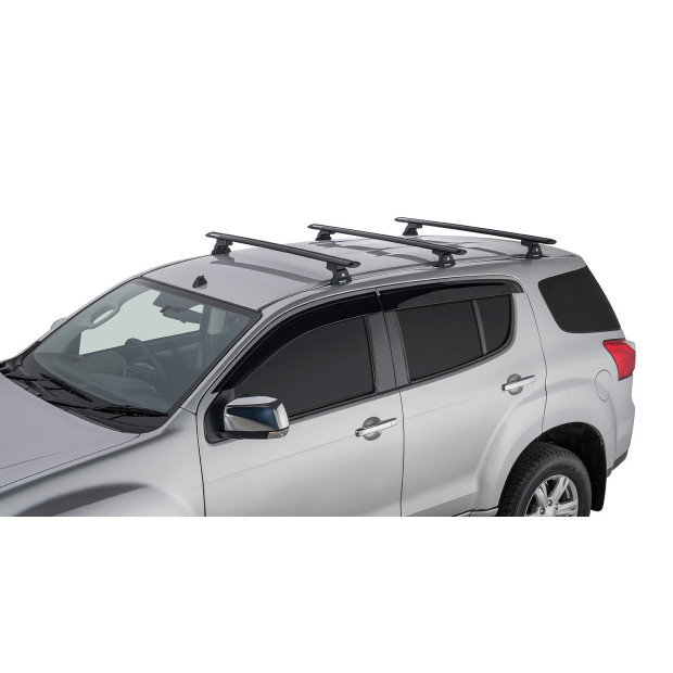 Kit 3 barres de toit noires RHINO-RACK Vortex RLT600 Trackmount • JA8164 