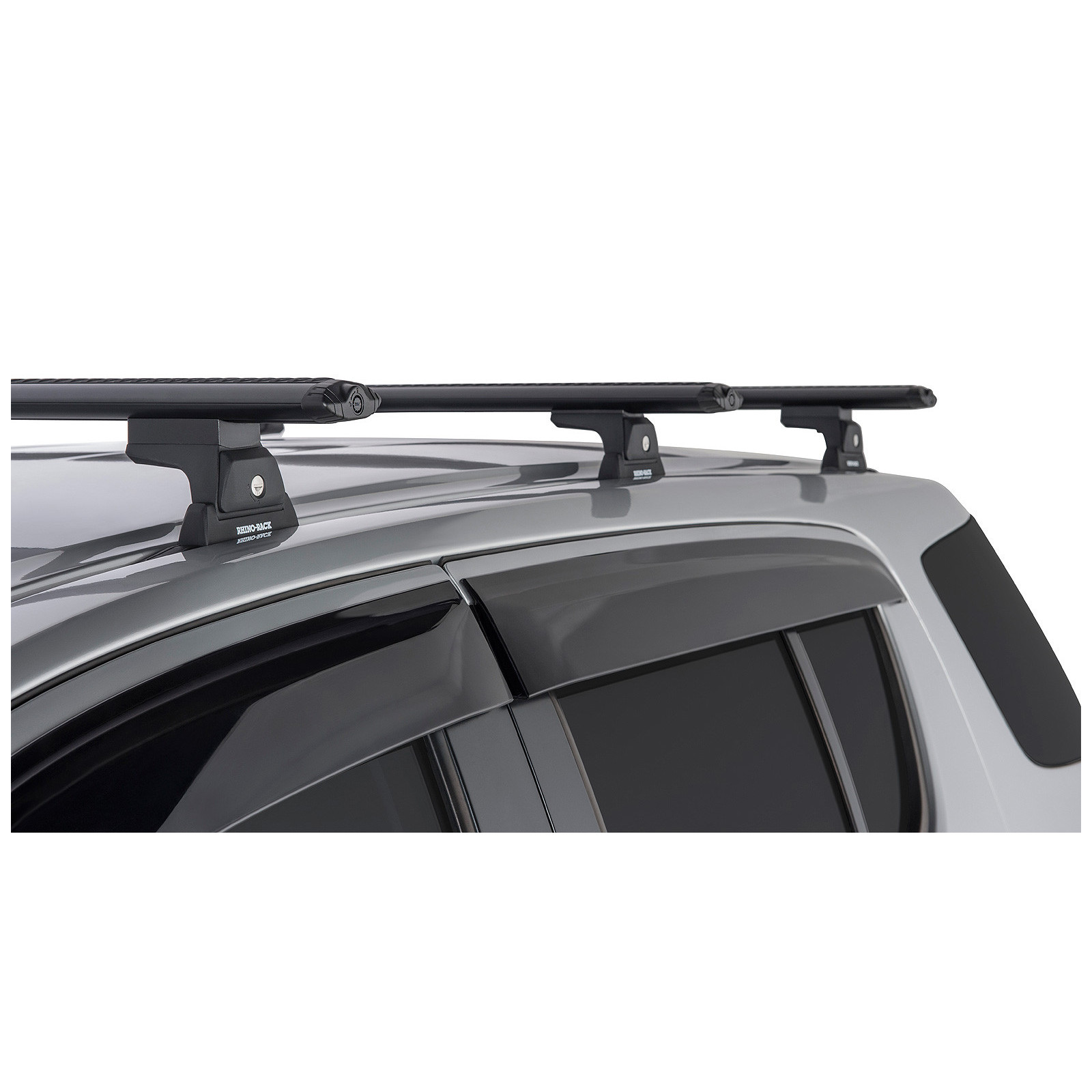 Kit 3 barres de toit noires RHINO-RACK Vortex RLT600 Trackmount • JA8164 