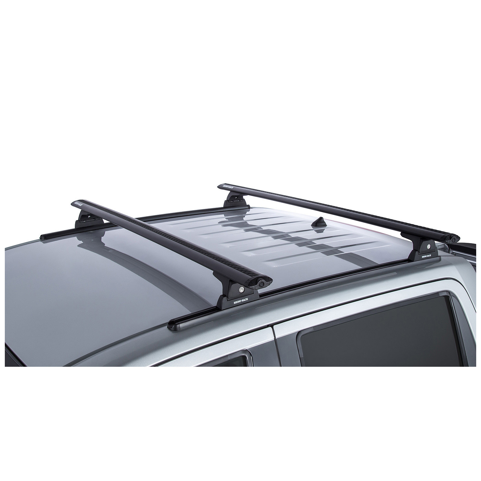 Kit 2 barres de toit noires RHINO-RACK Vortex RLT600 Trackmount • JA8354 