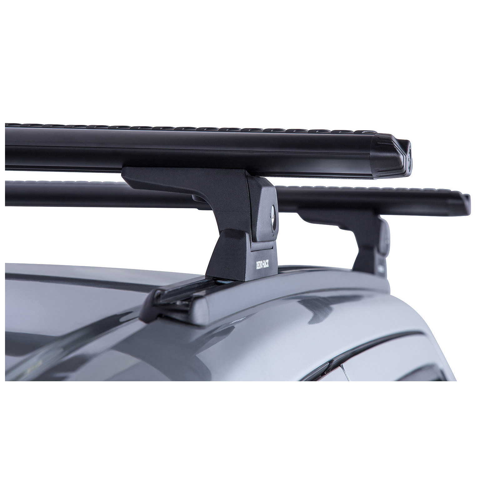 Kit 2 barres de toit noires RHINO-RACK Vortex RLT600 Trackmount • JA8354 