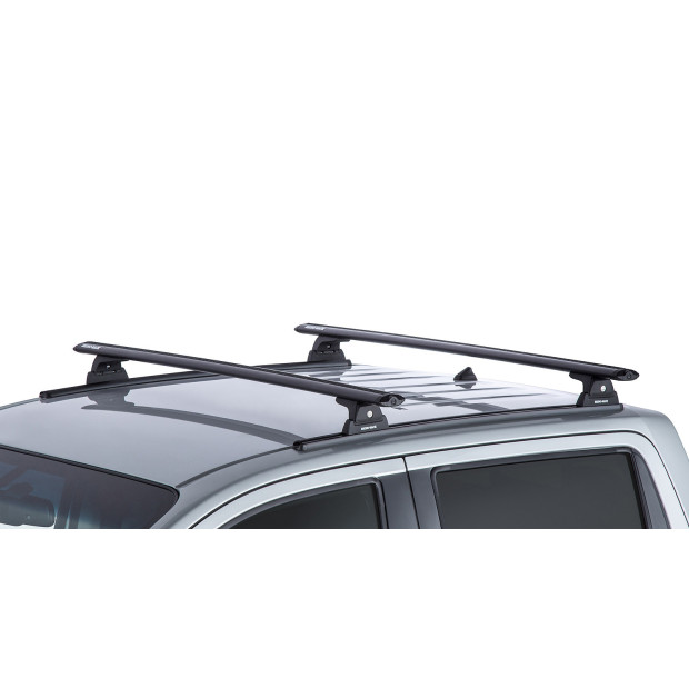 Kit 2 barres de toit noires RHINO-RACK Vortex RLT600 Trackmount • JA8354 