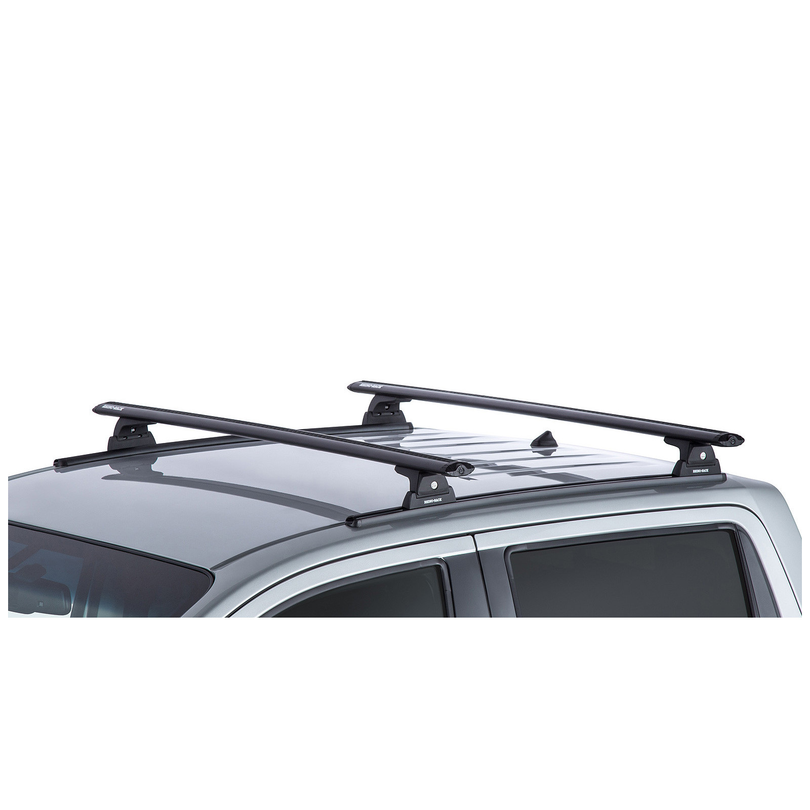 Kit 2 barres de toit noires RHINO-RACK Vortex RLT600 Trackmount • JA8354 