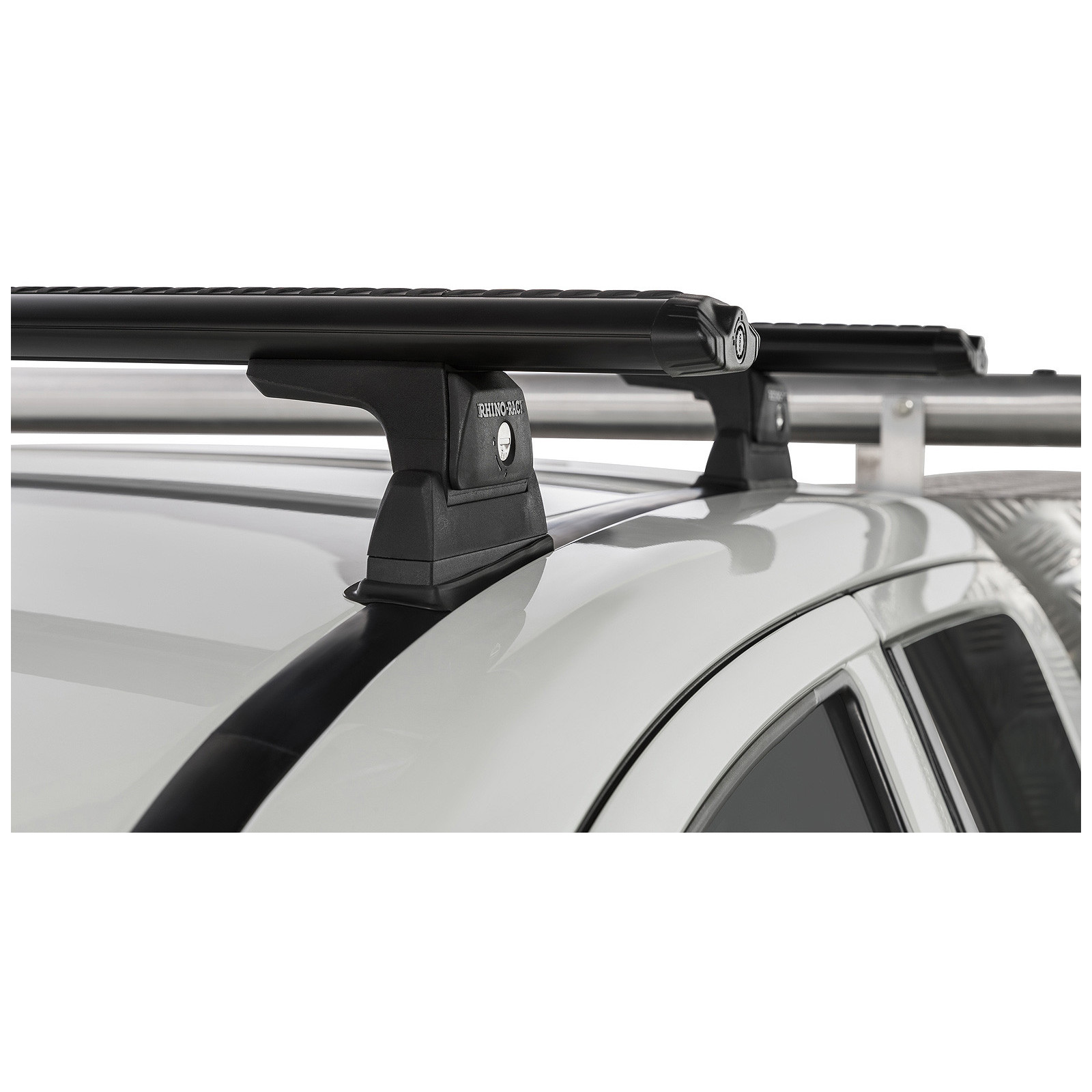 Kit 2 barres de toit noires RHINO-RACK Vortex RLT600 Ditch Mount • JA8628 