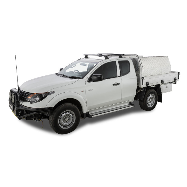 Kit 2 barres de toit noires RHINO-RACK Vortex RLT600 Ditch Mount • JA8628 