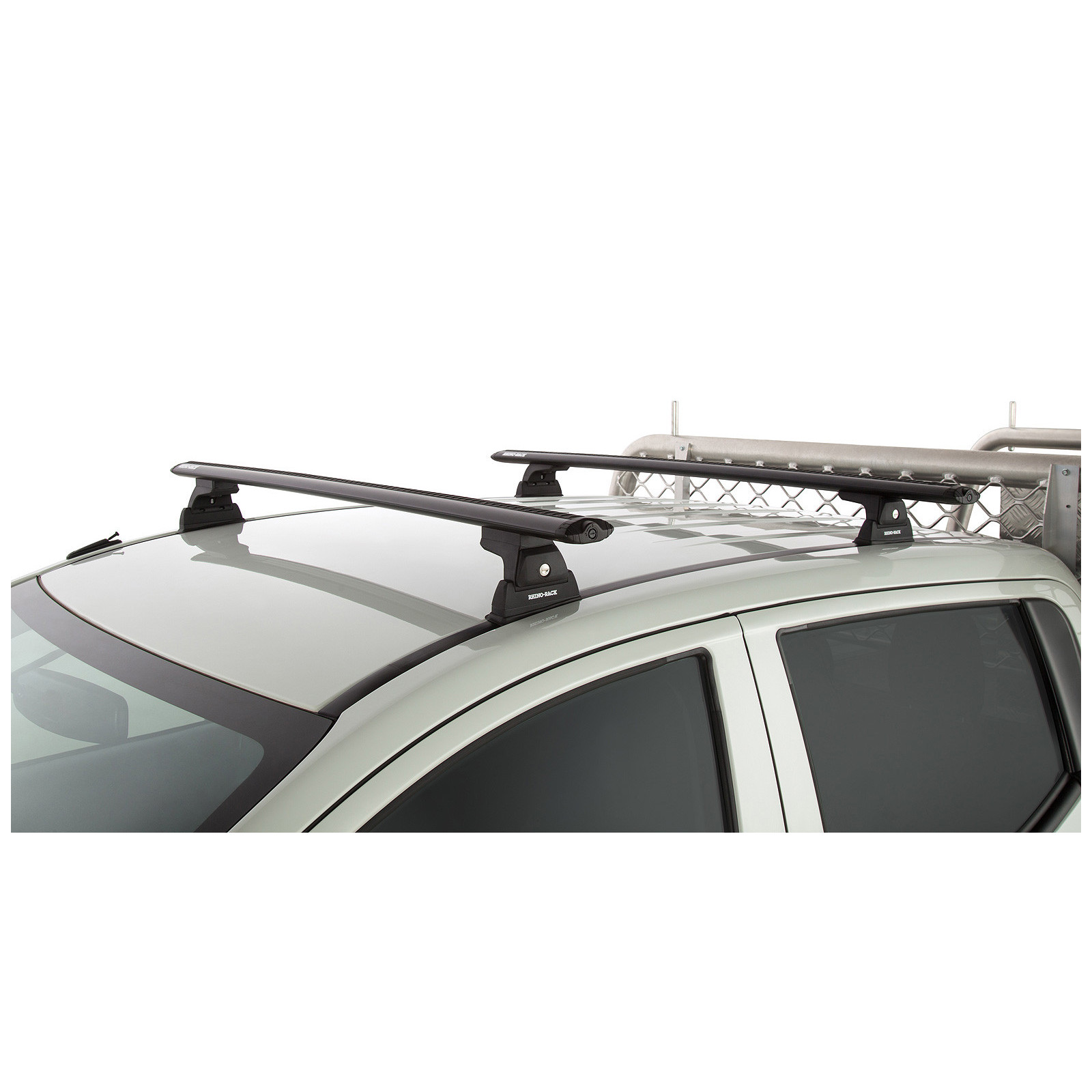 Kit 2 barres de toit noires RHINO-RACK Vortex RLT600 Ditch Mount • JA8628 