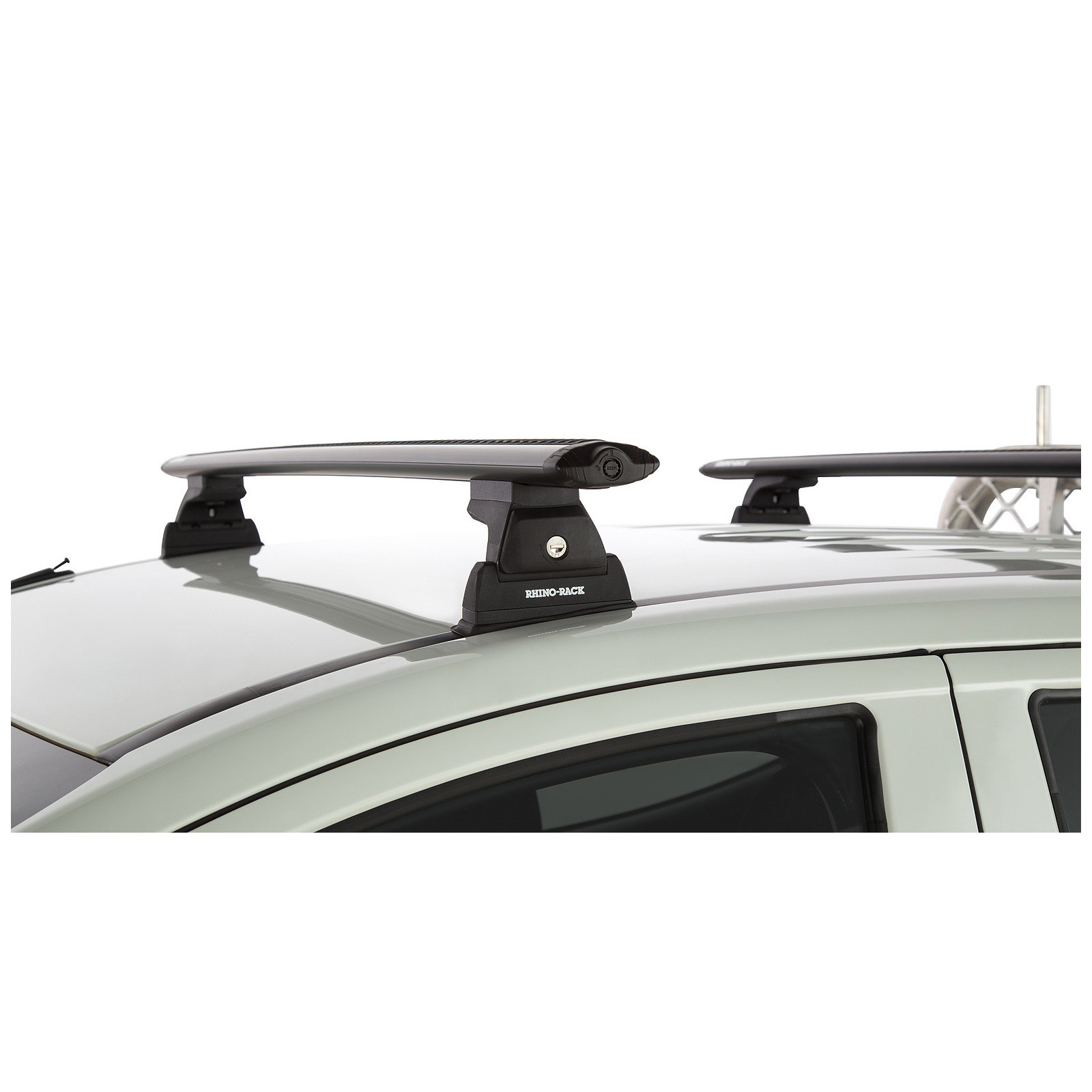 Kit 2 barres de toit noires RHINO-RACK Vortex RLT600 Ditch Mount • JA8628 