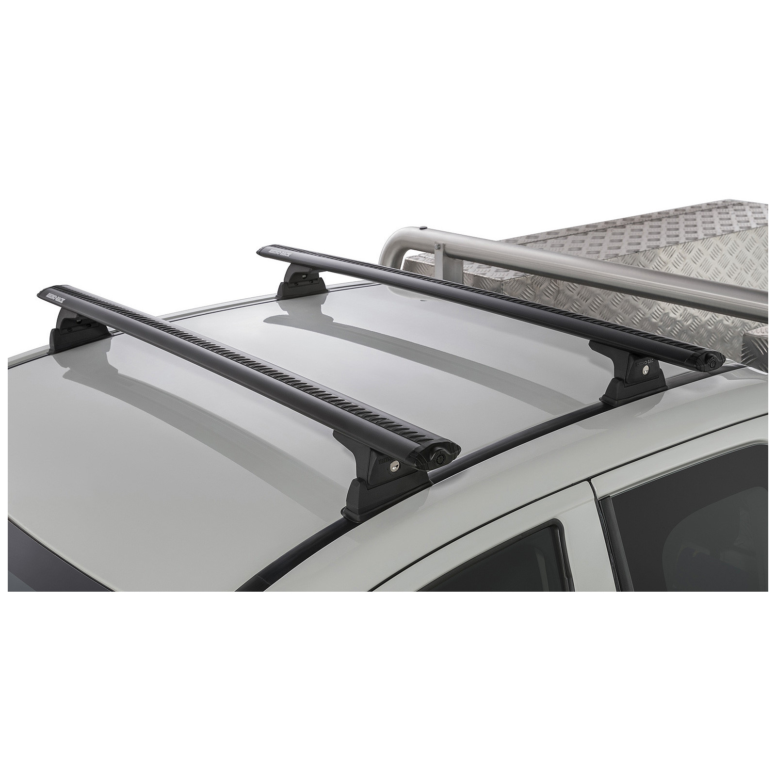 Kit 2 barres de toit noires RHINO-RACK Vortex RLT600 Ditch Mount • JA8628 