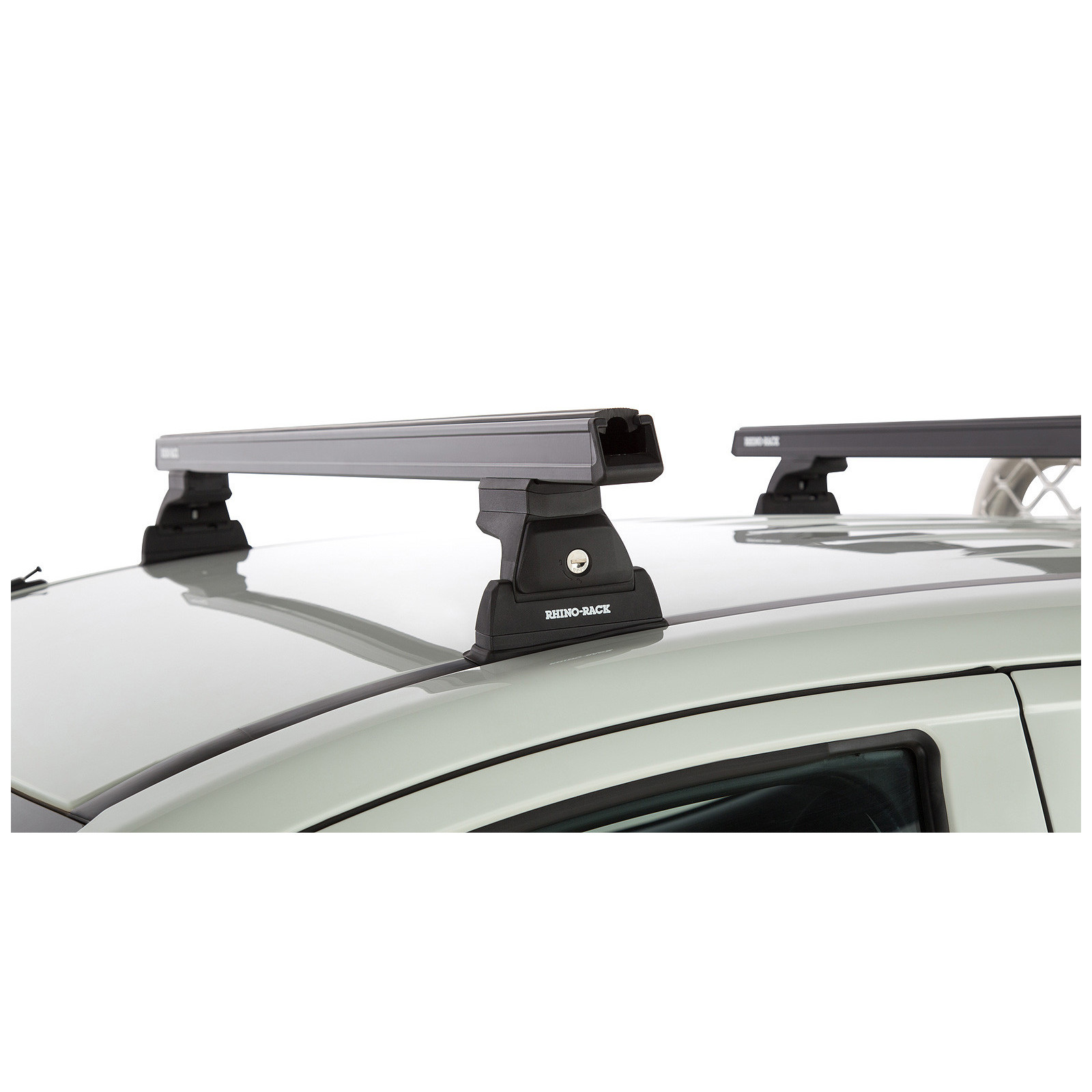 Kit 2 barres de toit noires RHINO-RACK Heavy Duty RLT600 Ditch Mount • JA8630 