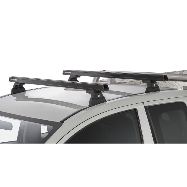 Kit 2 barres de toit noires RHINO-RACK Heavy Duty RLT600 Ditch Mount • JA8630 