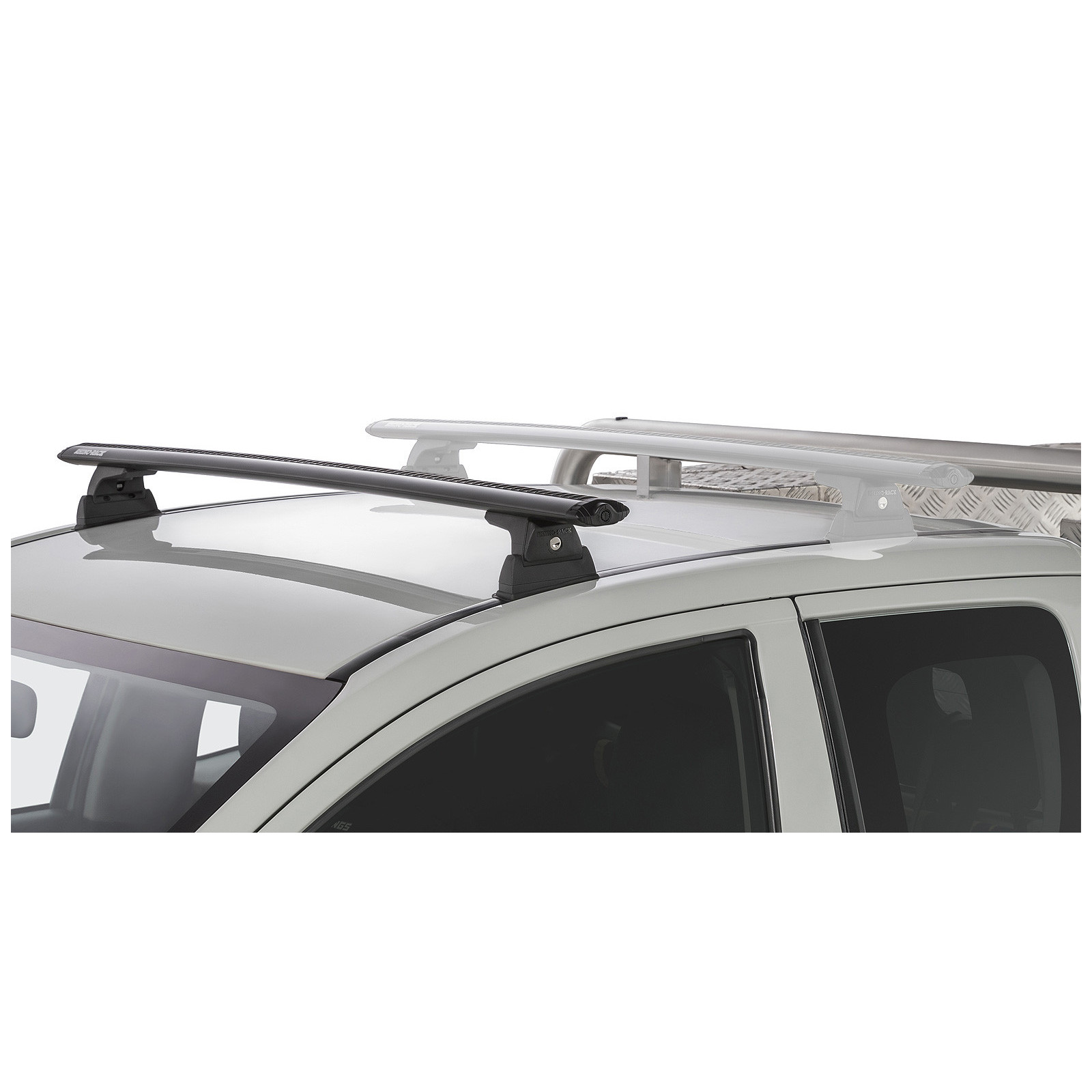 Kit 1 barre de toit noire RHINO-RACK Vortex RLT600 Ditch Mount • JA8806 