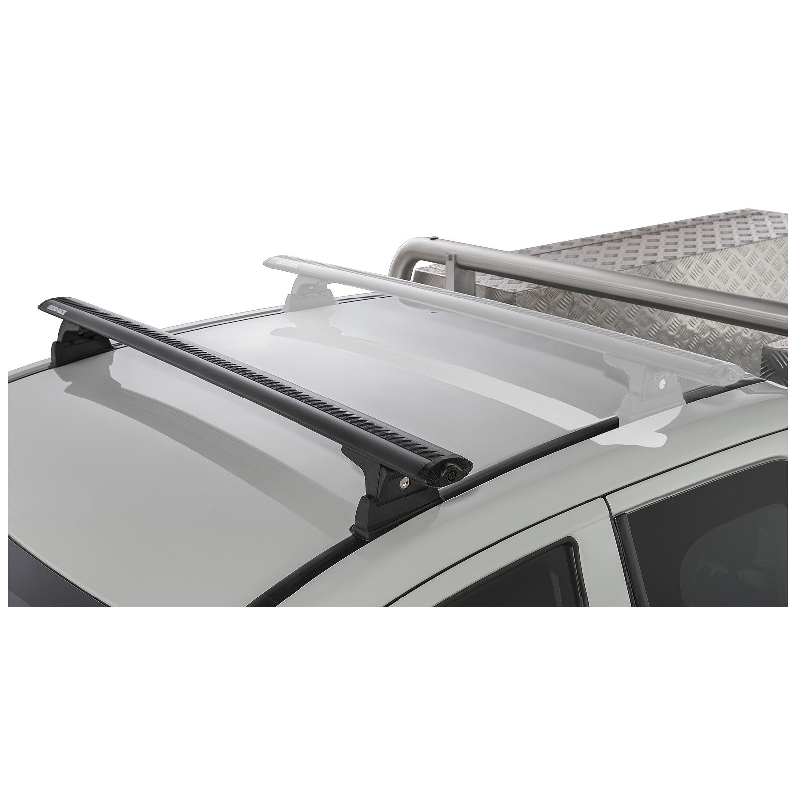 Kit 1 barre de toit noire RHINO-RACK Vortex RLT600 Ditch Mount • JA8806 