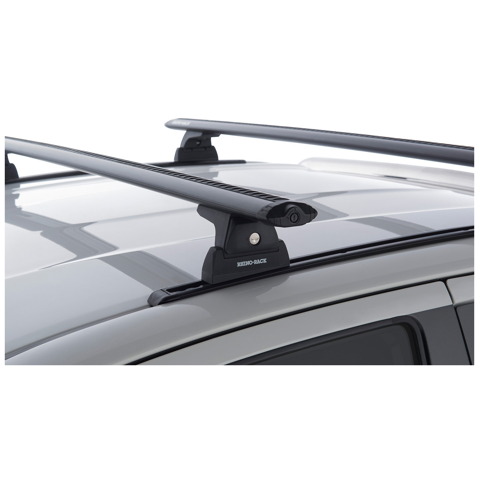 Kit 2 barres de toit noires RHINO-RACK Vortex RLT600 Trackmount • JA9126 