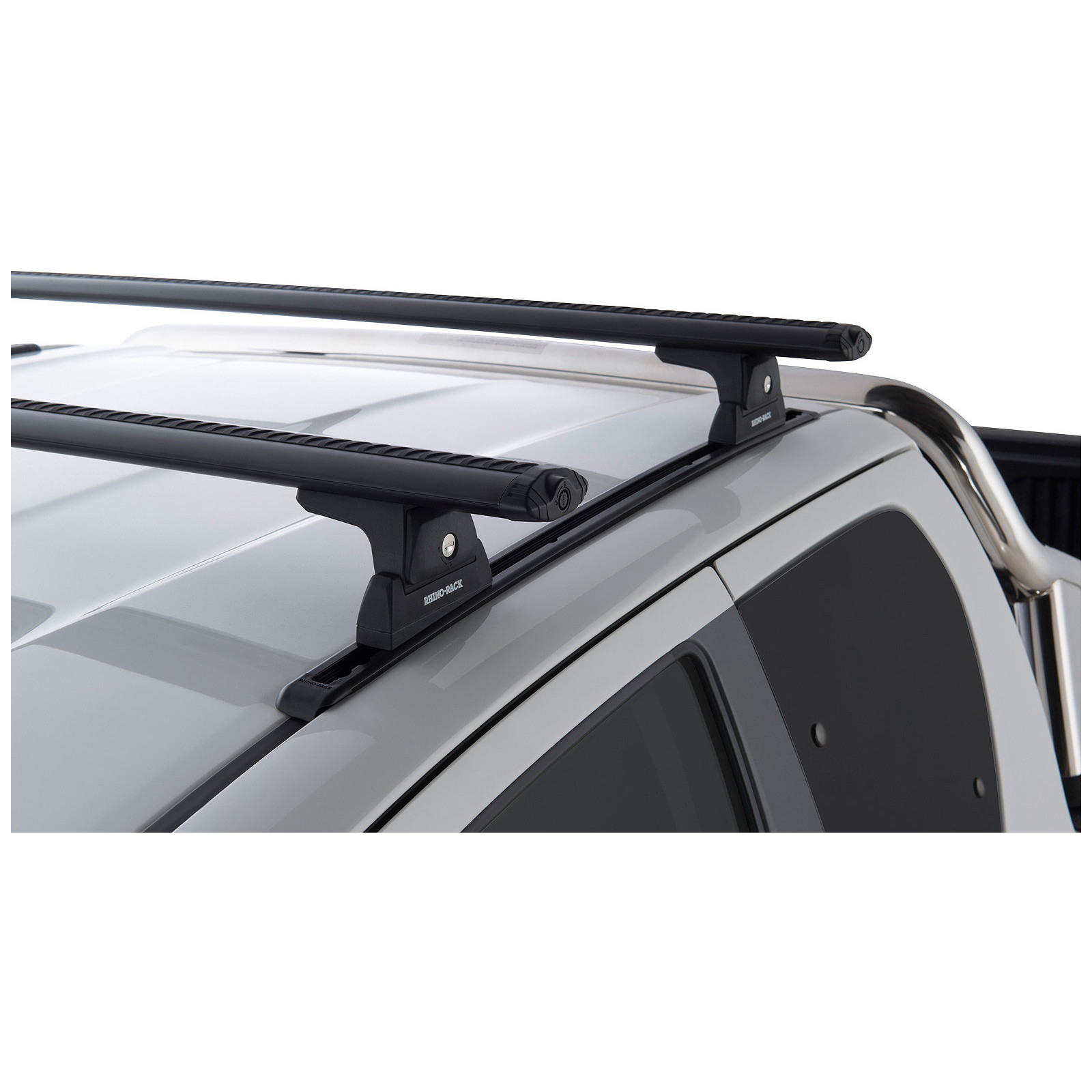 Kit 2 barres de toit noires RHINO-RACK Vortex RLT600 Trackmount • JA9126 